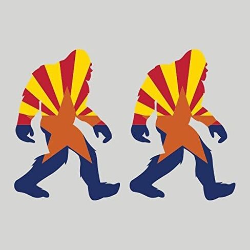 ملصق من الفينيل مكون من قطعتين من ملصقات Arizona Bigfoot من AZ Big Foot Sasquatch اليتي صنع في الولايات المتحدة الأمريكية in Kuwait
