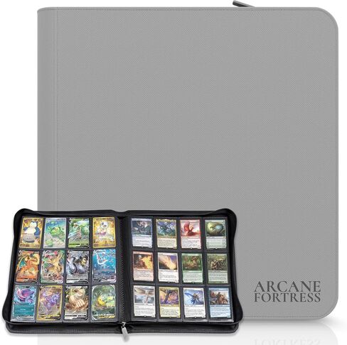 حافظة بطاقات Arcane Fortress MTG، ألبوم بطاقات سحرية مكون من 9 جيوب، يحمل 360 بطاقة، غلاف تخزين بطاقات التحميل الجانبي من الجلد، كتاب تجميع البطاقات المميز للاعبي TCG (مستنقع متحلل) in Kuwait