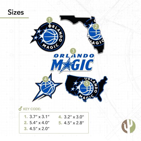 Desert Cactus Orlando Magic Sticker NBA Officially Licensed Sticker Vinyl Decal Laptop Water Bottle Car Scrapbook (Type 2-4) in Kuwait