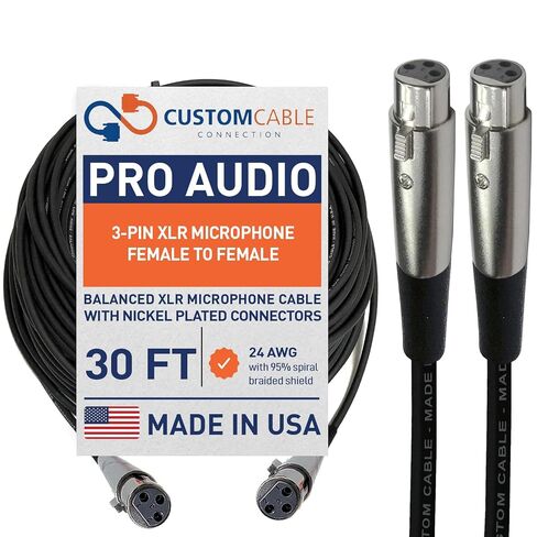 Custom Cable Connection 30 Foot XLR Female to Female 3 Pin Economy Cable in Kuwait