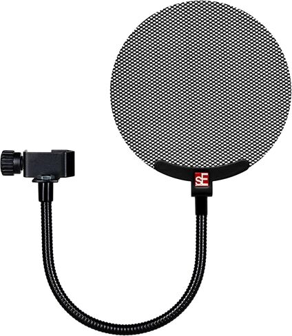 مرشح SE ELECTRONICS Pro Metal Pop للميكروفونات - مرشح ميكروفون معدني بالكامل مع رقبة معقوفة قابلة للتعديل لتحديد المواقع بدقة - ملحقات ميكروفون احترافية in Kuwait