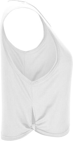 Tank Tops for Women Workout Sport Athletic Yoga Running Gym Loose Crop Sleeveless Shirts V Neck Side Knot Tees in Kuwait