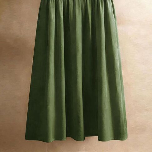 Womens Cotton Linen Dress Casual Floral Embroidery Dress Front Pleated Short Sleeve Maxi Dresses with Pockets in Kuwait
