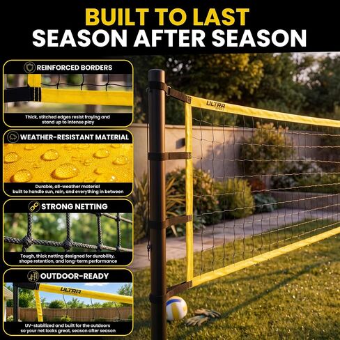 Professional Volleyball Net Replacement, Regulation 32 FT Outdoor | Volleyball Net Regulation Size 32x3FT, For Backyard, Beach, Park, Volleyball Net Replacement to Revive your Existing Set in Kuwait