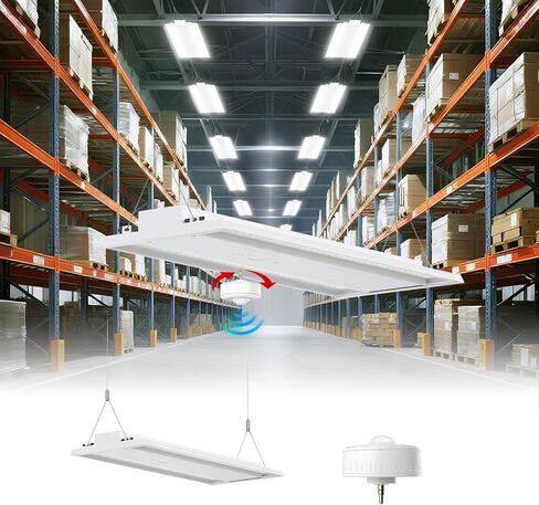 yxl 32 حزمة 300 واط استشعار الحركة أدى الخطي عالية خليج متجر الضوء، 45000lm، 120-277 فولت، 0-10 فولت، 5000 كيلو، التجارية الخطية عالية خليج أدى أضواء متجر للمستودعات المرآب الصناعية، ul in Kuwait