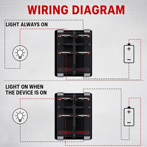 30A 250V KCD4 مفتاح هزاز أحمر مضاء، مفتاح هزاز DPDT 4 دبوس للخدمة الشاقة 120 فولت DPST Rocker Toggle مفاتيح تشغيل وإيقاف للأجهزة المنزلية للقارب والسيارات، قطعتان in Kuwait