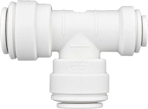 John Guest Reducing Tee 3/8" QC x 3/8" QC x 1/4" QC Branch Run Tee Fitting. Polypropylene White (PP30121208W) in Kuwait