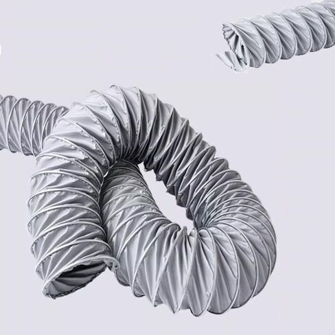 Flexible Ducting Hose Dryer Vent Hose Grey Air Duct Hose High Temperature Resistance Ventilation Duct for HVAC, Greenhouse(L-3m/9.84ft,63mm(2 1/2")) in Kuwait