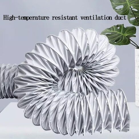 Flexible Ducting Hose Dryer Vent Hose Grey Air Duct Hose High Temperature Resistance Ventilation Duct for HVAC, Greenhouse(L-3m/9.84ft,63mm(2 1/2")) in Kuwait