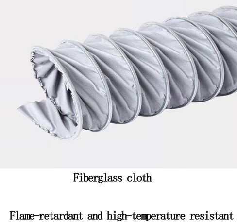 Flexible Ducting Hose Dryer Vent Hose Grey Air Duct Hose High Temperature Resistance Ventilation Duct for HVAC, Greenhouse(L-3m/9.84ft,63mm(2 1/2")) in Kuwait
