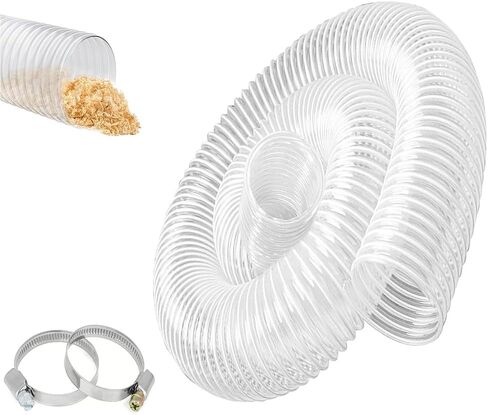 2 3 4 6 8 10 12 Inch PVC Dust Collection Hose Clear Flexible Vacuum Hose Puncture Resistant For Woodworking Workshops Dust Collectors(5m/16.4ft,160mm-6 1/4") in Kuwait
