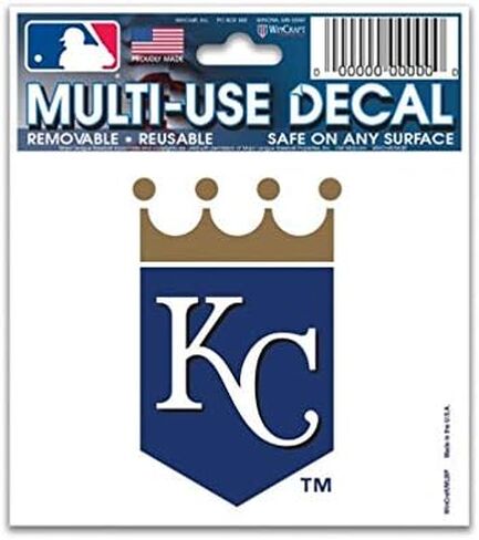 MLB Kansas City Royals 84408010 Multi-Use Decal, 3" x 4" in Kuwait