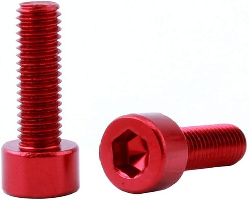 Water Bottle Cage Bolts Cycling Bike Accessories Aluminum Alloy 2Pcs/Set M5 Bike Road Bike Kettle Rack Screw(Red) in Kuwait