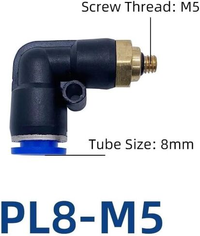 1PC PL8-03 3/8" Pneumatic Connector PL Trachea Elbow Air Fittings Hose Connectors Square Thread Plumbing Fittings in Kuwait