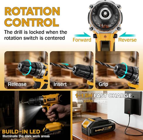 Sundpey 267-Piece Tool Kit with Drill - Basic General Home Complete Repair Portable Tool Set with 21V Cordless Drill & 2.0Ah Battery & Charger in Drawer Storage Toolbox for Apartment Office Garage in Saudi Arabia