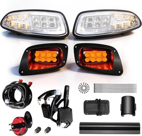 Deluxe EZGO RXV 2016-UP LED Headlight Tail Light Kit, Golf Cart Street Legal Light Kit with Turn Signal Kit Horn Brake Pad Wire Harness,12V Headlight Taillight Kit for Gas&Electric in Kuwait