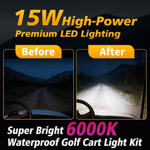 Deluxe EZGO RXV 2016-UP LED Headlight Tail Light Kit, Golf Cart Street Legal Light Kit with Turn Signal Kit Horn Brake Pad Wire Harness,12V Headlight Taillight Kit for Gas&Electric in Kuwait