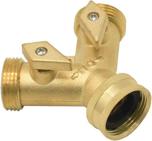 Pipe Fittings Brass 2-Way Garden Faucet 3/4 Y Irrigation Valve Quick Connector Garden Hose Faucet 1 Set (Color : BSP B) Plumbing Fittings in Kuwait