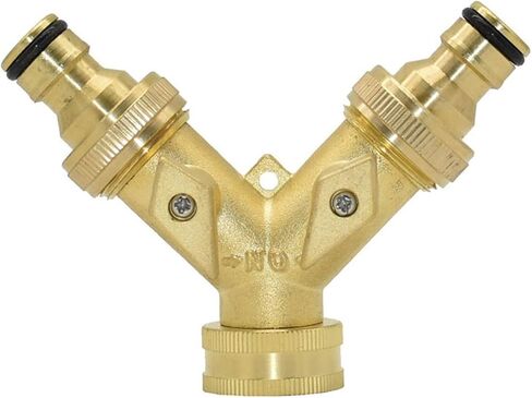 Pipe Fittings Brass 2-Way Garden Faucet 3/4 Y Irrigation Valve Quick Connector Garden Hose Faucet 1 Set (Color : BSP B) Plumbing Fittings in Kuwait