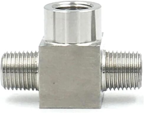 3/8" BSPP Female Thread 304 Stainless Steel Tee Type 3 Way High Pressure Pipe Fitting Connector(M-F-M) Plumbing Fittings in Kuwait