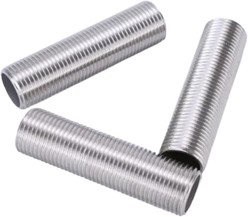 1/8 "1/4" 3/8 1/2 "3/4" 1 "BSPP ذكر الموضوع 304 الفولاذ المقاوم للصدأ كامل الموضوع الحلمة وصلة أنابيب موصل مقرنة (طول 200 مللي متر ، 3/8") تركيبات سباكة in Kuwait