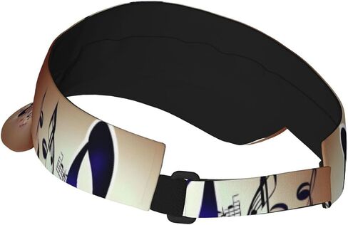 Purple Music Notes Print Foldable Sun Visor Hat Lightweight Adjustable Sun Visor Hat Outdoor Sports Cap for Adults in Kuwait