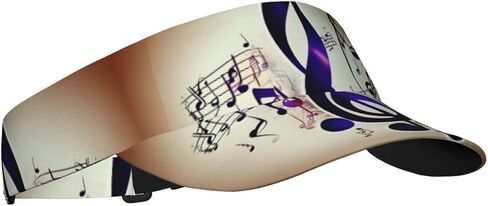 Purple Music Notes Print Foldable Sun Visor Hat Lightweight Adjustable Sun Visor Hat Outdoor Sports Cap for Adults in Kuwait