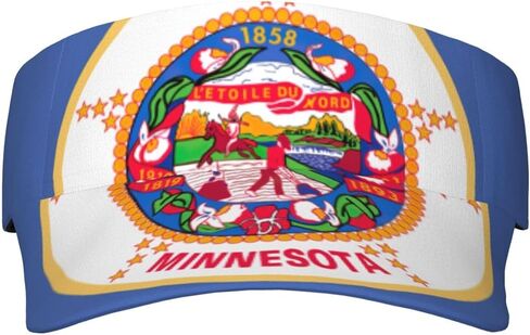 Minnesota State Flag Print Foldable Sun Visor Hat Lightweight Adjustable Sun Visor Hat Outdoor Sports Cap for Adults Black in Kuwait
