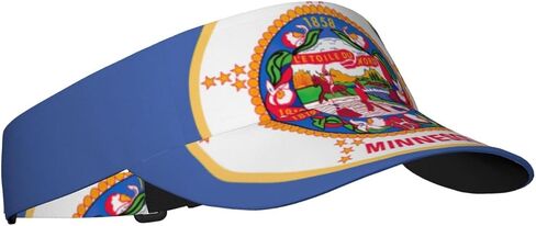 Minnesota State Flag Print Foldable Sun Visor Hat Lightweight Adjustable Sun Visor Hat Outdoor Sports Cap for Adults Black in Kuwait