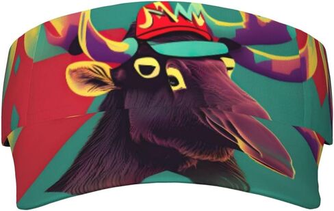 Moose Print Foldable Sun Visor Hat Lightweight Adjustable Sun Visor Hat Outdoor Sports Cap for Adults Black in Kuwait