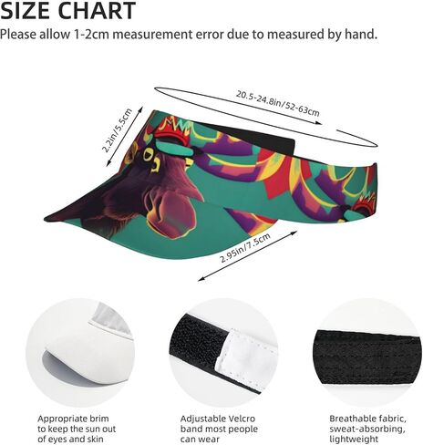 Moose Print Foldable Sun Visor Hat Lightweight Adjustable Sun Visor Hat Outdoor Sports Cap for Adults Black in Kuwait
