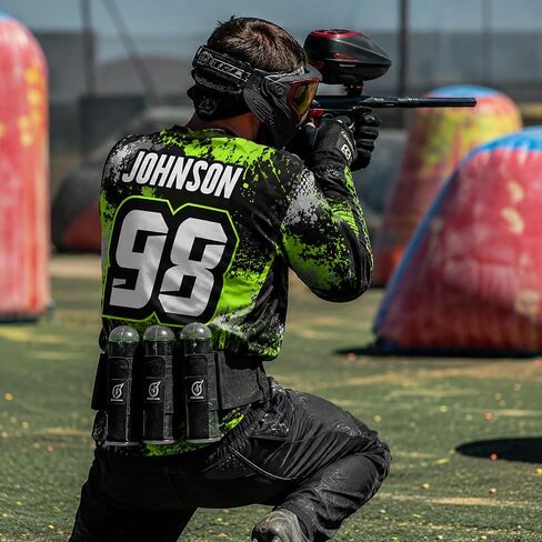 قميص كرة الطلاء المخصص، قميص بطولة فريق Speedball، شعار التحميل | اختر اللون الخاص بك، أضف الاسم والرقم، نسيج ماص للرطوبة، مقاسات الأطفال الصغار والكبار، أكمام طويلة وقصيرة، صنع في الولايات المتحدة الأمريكية in Kuwait