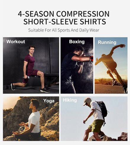 Men's Athletic Short Sleeve Compression Shirts Stretch Performance T-Shirt Running Workout Tops Quick Dry Base Layer in Saudi Arabia