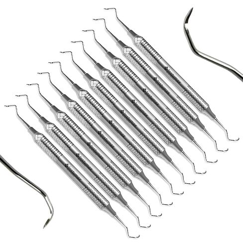 10Pcs Dental Sickle Scaler 204S - Professional Supragingival Calculus Removal Tool for Posterior Teeth - Stainless Steel, Fine Point, Autoclavable - Hygienist & Dentist Supplies in Kuwait