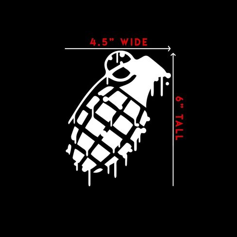 ملصق Grenade Drip Snowboard للكمبيوتر المحمول للسيارة مقاس 4.5 بوصة × 6 بوصة (أبيض) in Kuwait