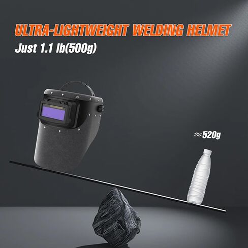 SHINE Leather Auto Darkening Welding Helmet, 1/1/1/2 True Color Flip-up Welding Mask,2x4 1/4 Variable Shade 4/9-13 Welding Hood in Kuwait