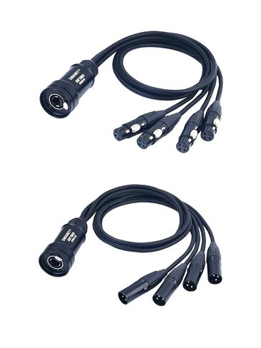 كابل ثعبان XLR إلى كابل إيثركون، جهاز استقبال ثعبان متعدد الشبكات ذو 4 قنوات و3 سنون، مع موسع إشارة الشبكة CAT5/CAT6 DMX512، للمسرح واستوديو التسجيل، 3 أقدام (1 ذكر و1 أنثى) in Kuwait