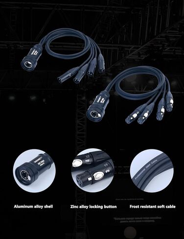 كابل ثعبان XLR إلى كابل إيثركون، جهاز استقبال ثعبان متعدد الشبكات ذو 4 قنوات و3 سنون، مع موسع إشارة الشبكة CAT5/CAT6 DMX512، للمسرح واستوديو التسجيل، 3 أقدام (1 ذكر و1 أنثى) in Kuwait