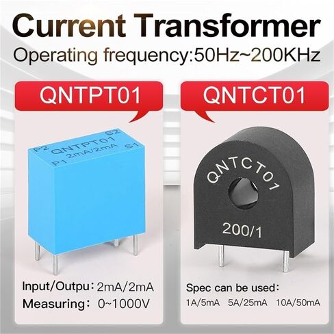 QNTCT01 محول تيار عالي التردد CT PCB Mount 200 1 1A/5mA 5A/25mA الجهد المستخدم لمحطات الشحن (QNTPT01 2mA 2mA) in Kuwait