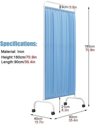 Medical Privacy Screen Portable - Room Divider Screens, Portable Medical Privacy Screen with 1–5 Panels, 6ft High Room Divider with Wheels for Clinic/Office/Beauty S in Saudi Arabia