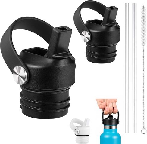 Straw Lid for Hydroflask, Lids with Straw for Hydro Flask 18 21 24 oz Standard Mouth, Replacement Sport Cap for HydroFlask Top Lid with Flexible Handle, Sport Water Bottle Cap Accessories in Kuwait