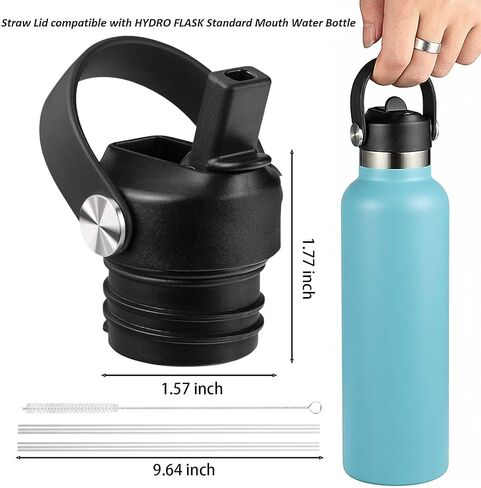 Straw Lid for Hydroflask, Lids with Straw for Hydro Flask 18 21 24 oz Standard Mouth, Replacement Sport Cap for HydroFlask Top Lid with Flexible Handle, Sport Water Bottle Cap Accessories in Kuwait