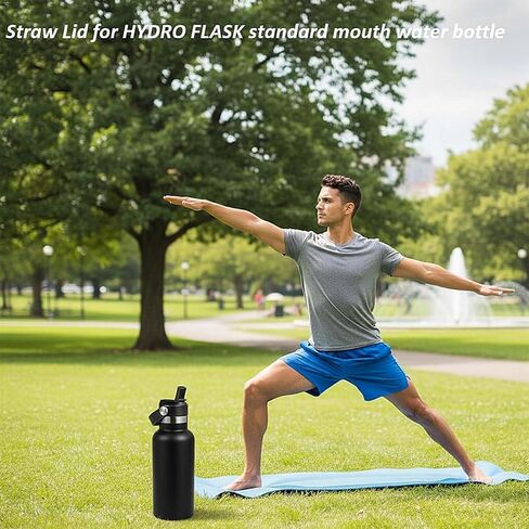 Straw Lid for Hydroflask, Lids with Straw for Hydro Flask 18 21 24 oz Standard Mouth, Replacement Sport Cap for HydroFlask Top Lid with Flexible Handle, Sport Water Bottle Cap Accessories in Kuwait
