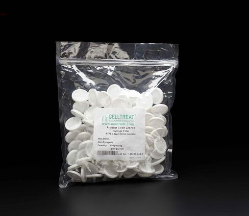 فلتر حقنة من مادة البولي بروبيلين/PTFE 229780 من سيلتريت، 0.45 ميكرومتر، 30 مم، معبأة بكميات كبيرة، غير معقمة، حقيبة قابلة لإعادة الإغلاق، أبيض (عبوة من 100 قطعة) in Kuwait
