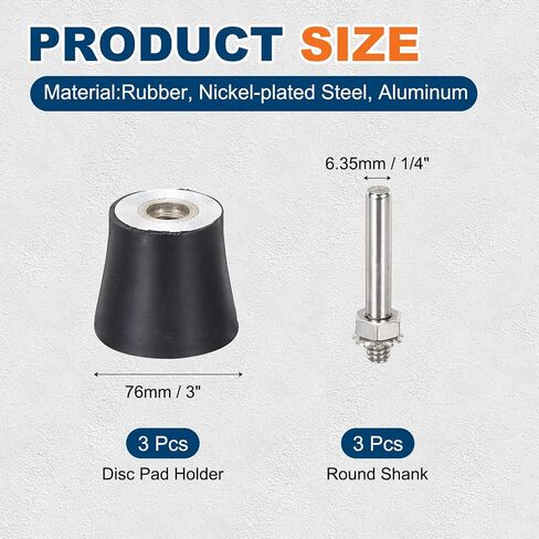 3 Pcs Sanding Disc Pad Holder 1" with 1/4 Inch Shank, Quick Change R-Type Surface Conditioning Disc Holder Mandrel Twist Lock Adapter Die Grinder for Deburr Polish Surface Prep in Kuwait