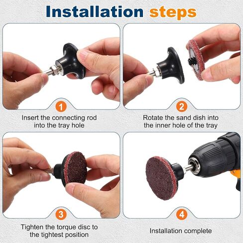 3 Pcs Sanding Disc Pad Holder 1" with 1/4 Inch Shank, Quick Change R-Type Surface Conditioning Disc Holder Mandrel Twist Lock Adapter Die Grinder for Deburr Polish Surface Prep in Kuwait