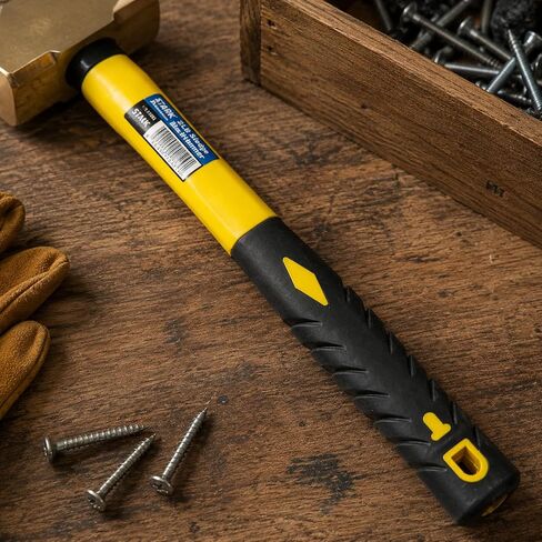 Stark USA 2-Pounds Sledge Hammer 2lbs Brass Head Fiber Glass Brass Sledge Hammer Impact Tool Hammer Comfortable Handle in Kuwait