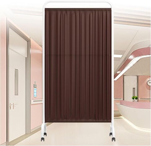 Medical Privacy Screen,Folding Privacy Screen with 360° Wheels,1-5 Panel Protective Screens Room Divider for Office/Hall/Clinic/Restaurant(Brown,5-Panel) in Saudi Arabia