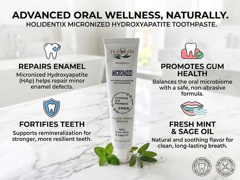 Micronized Hydroxyapatite Toothpaste, Non-Nano, Fluoride Free, Gentle Formula for the Whole Family in Kuwait