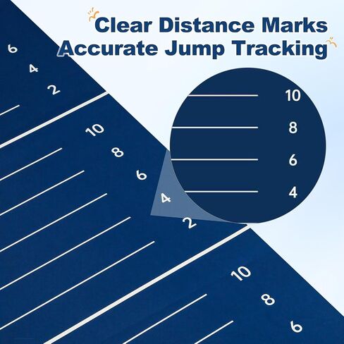 Standing Broad Jump Mat, 12 Foot Long Jump Mat for Home Gyms and PE | Non-Slip Jump Mat Supports Broad Jump Progress Tracking for Home Gyms, School PE, Youth Training, Jump Rope and Stretching in Kuwait
